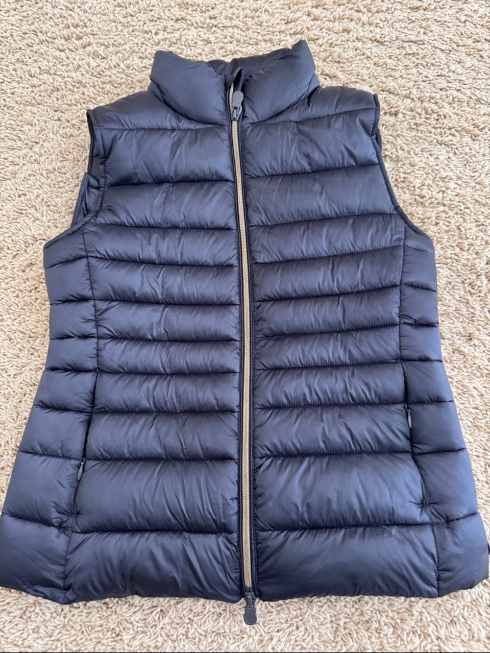Save the Duck Womens Plumtech Puffer Vest in Charcoal, Animal Free, sz XS